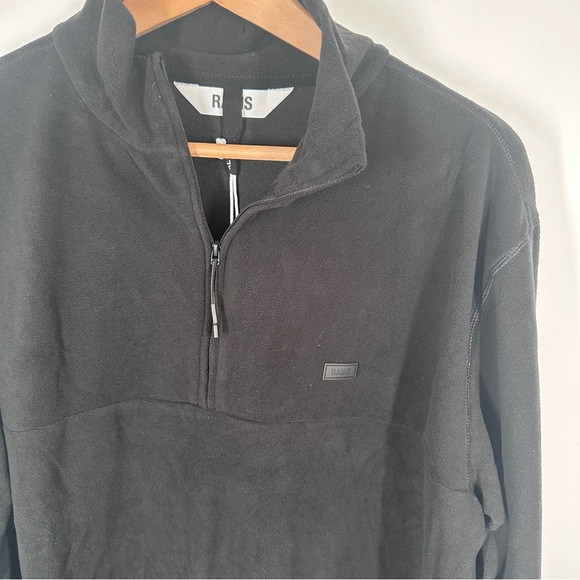 NWT Rains Men's Addis Fleece Half Zip Black  Size XL Long Sleeve Pullover M21 - Picture 6 of 8